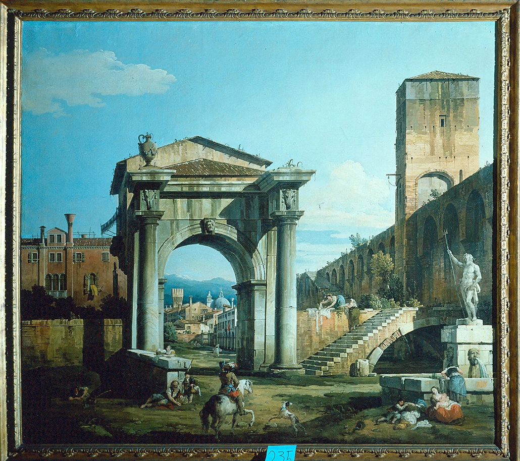 Capriccio con porta civica e una città veneta - Galleria Nazionale di Parma